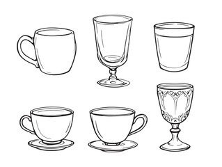 simple cup line art perfect for branding designs