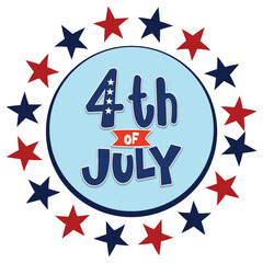 Obraz premium Patriotic 4th of July Vector Design