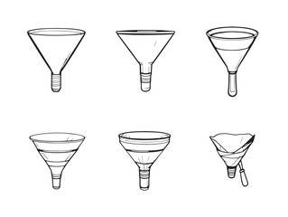 Simple elegant funnel line art for business marketing