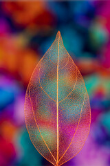 close up of colorful leaf