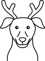 Fototapeta premium dog with reindeer ears (3).eps