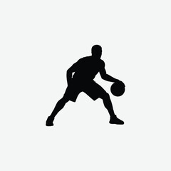 Basketball Player Silhouette Vectors – Dynamic Sports Poses on Clean White Background for Design & Print