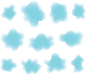 ぼかした雲のような流体シェイプ