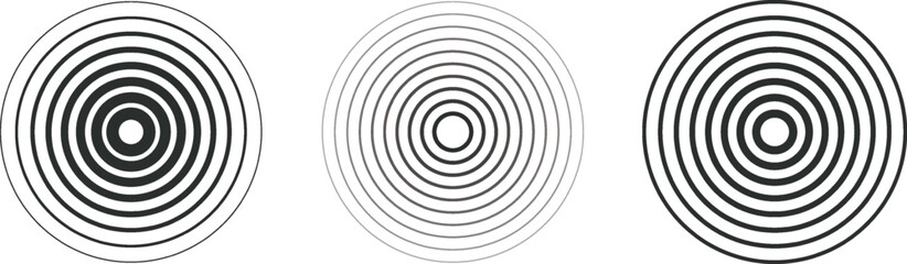 モノクロのレーダーサークルのイラスト