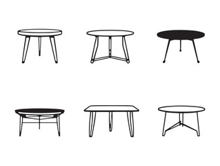 Coffee table line art simple elegant design for modern homes