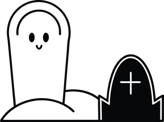 Fototapeta premium graveyard ghost (1).eps