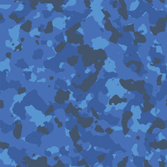 Seamless navy blue fashion military camouflage pattern vector