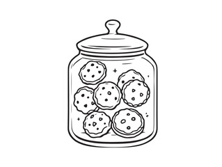 cookie jar line art vector for creative projects