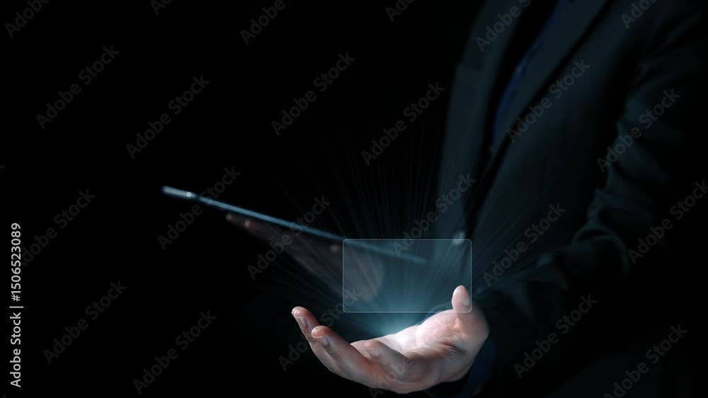 Aufkleber business person delve into data analytics to uncover trends and insights from predictive big data mo