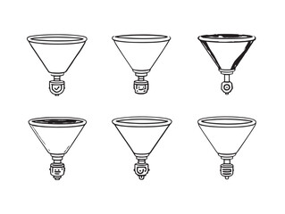 Creative funnel line art design for sales process