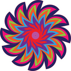 Colorful mandala design. Unique and beautiful mandala design with many colors. Colorful mandala design on white background.