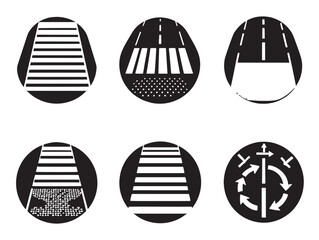Crosswalk line art vector graphic for city navigation themes