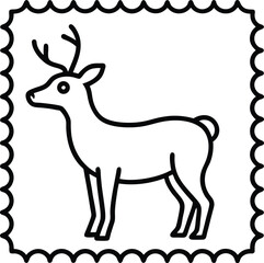 Obraz premium postage stamp with reindeer (3).eps