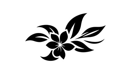 WATER COLOUR FLOWER, BLACK FLOWER, FLOWER ICON, FLOWER LOGO, LOGO VECTOR, LEAVES 