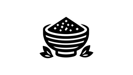 BOWL. BOWL ICON, SALT, LEAVES, SOUP BOWL, GRAINS BOWL, SPICE BOWL, LOGO, VECTOR, ICON, SIMPLE BOWL DESIGN