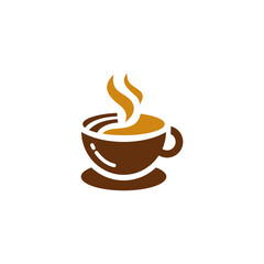 Hot steaming coffee in a brown cup, a perfect symbol for a cafe beverage break