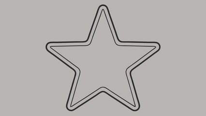 Obraz premium Hand drawn outline of a star shape with double lines on a grey background