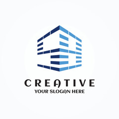 Hexagon SB house monogram logo for real estate emblem, property, construction business identity. box shaped home. Letter S 8 typography luxury design vector brand template