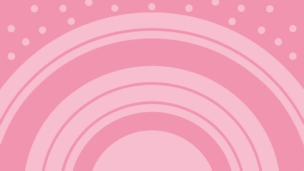 Pink rainbow and dots illustration for childrens designs and creative projects