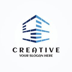 Hexagon SE house monogram logo for real estate emblem, property, construction business identity. box shaped home. Letter S E typography luxury design vector brand template