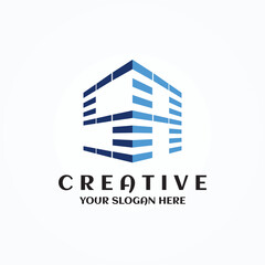 Hexagon SA house monogram logo for real estate emblem, property, construction business identity. box shaped home. Letter S A typography luxury design vector brand template