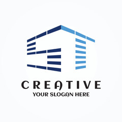 Hexagon ST house monogram logo for real estate emblem, property, construction business identity. box shaped home. Letter S T typography luxury design vector brand template
