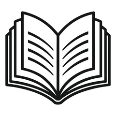  Open Book Icon with Pages vector icon