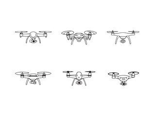 Drone line art vector for modern tech visuals