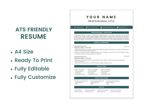 ATS Friendly Resume Template,ATS CV Formate,resume format	
