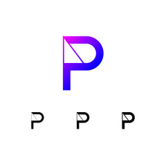Art letter P set, for your logo abstract design, trendy modern vector illustration 10EPS
