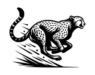 Fast Cheetah Pursuit Silhouette Logo