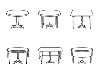 Elegant minimal dining table line art vector design