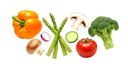 Assorted Fresh Vegetables Isolated on White