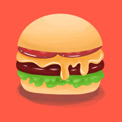 Delicious Cheeseburger Illustration