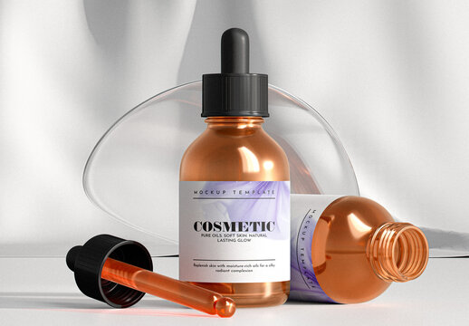 Cosmetic Dropper Bottle Mockup