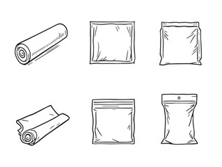 Food wrap line art simple design for creative projects