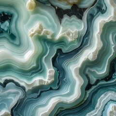 Obraz premium A high-resolution image of aqua onyx marble featuring intricate swirling patterns and subtle blue-green hues,