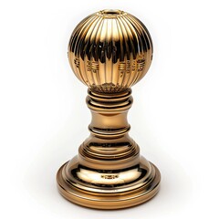 A shiny golden trophy with a spherical top, symbolizing achievement in sports. on white background
