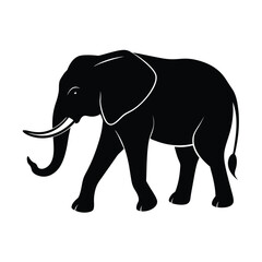 Obraz premium Elephant Walking Vector Silhouette