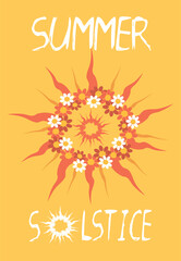 vector greeting card. summer solstice