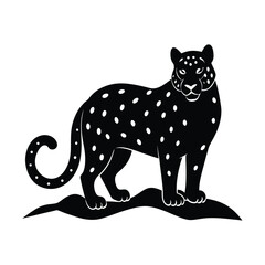 Obraz premium Snow Leopard Blending Vector Silhouette