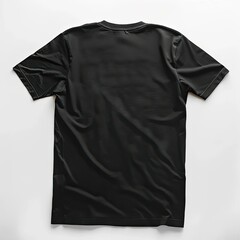A plain black short-sleeve t-shirt displayed on a white background.