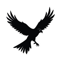 Hawk Diving Prey Vector Silhouette