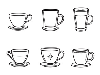 minimalist cup line art for modern illustrations