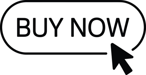 Buy now button vector graphic for ecommerce design

