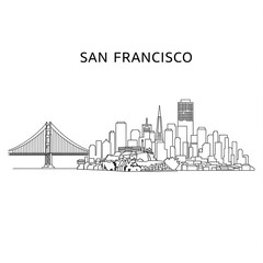 Fototapeta premium sanfrancisco usa one line drawing 