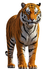 Fototapeta premium Isolated Tiger Wildlife Predator Transparent Background Feline Big Cat Portrait