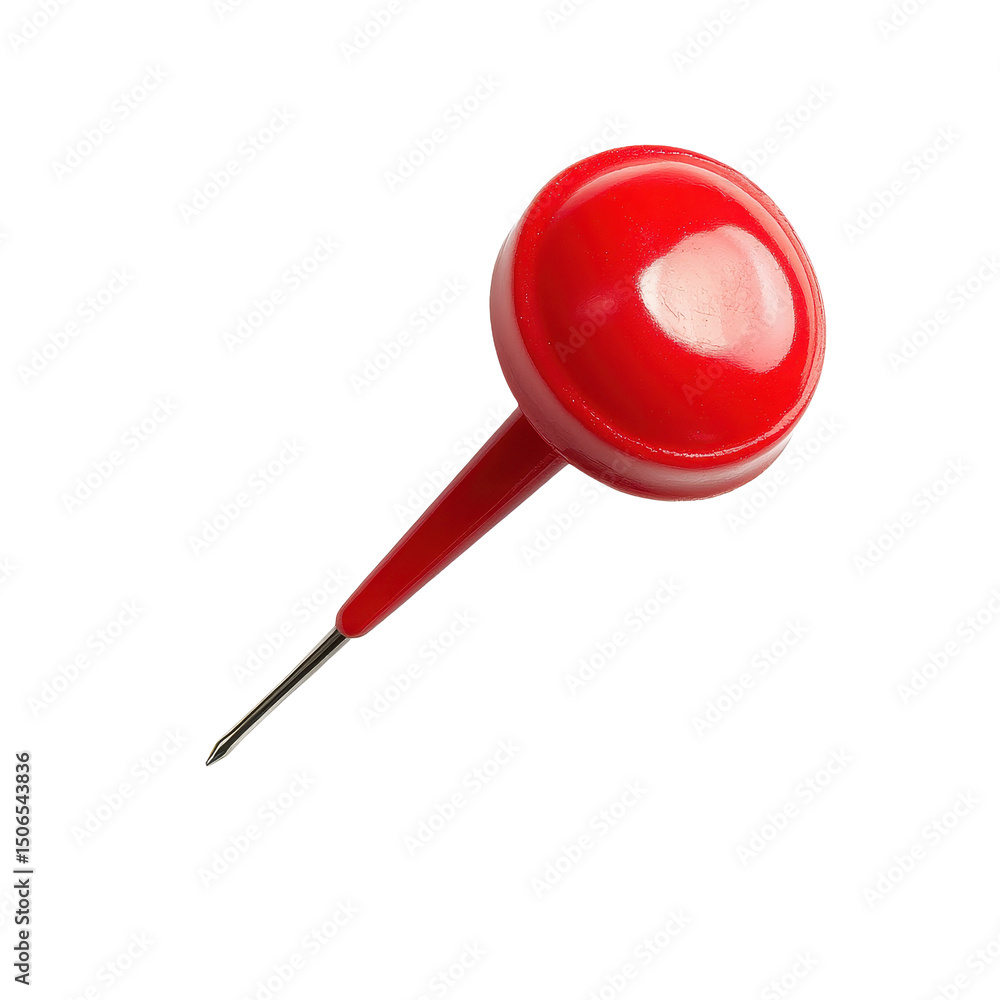 Aufkleber red pushpin casting a shadow on a clean transparent background perfect for highlighting important no