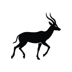 Obraz premium Antelope Bounding Vector Silhouette