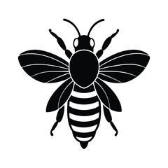 Buzzing Bee Vector Silhouette